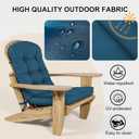Adirondack Chair Cushions Set of 2 High Back Outdoor Patio Cushion for Adirondack Rocking Chair, Thickened Tufted Water-Repellent Replacement Pads with Ties & Elastic Band, 47" x 19" x 4", Navy Blue, 1 Count