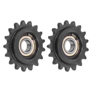 uxcell #35 Chain Idler Sprocket, 12mm Bore 3/8" Pitch 17 Tooth Sprocket Tensioner, C45 Carbon Steel 35 Roller Chain Sprocket with Bearing for ISO 06C Chain, Set of 2
