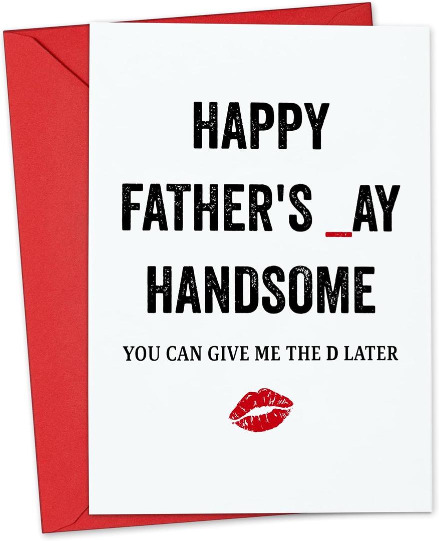 11 x Fathers Day Card from Wife, Girlfriend - Fathers Day Gift for Husband, Dad, Boyfriend - Happy Father's Day Card for Husband, Dad, Boyfriend - Funny Fathers Day Card with Envelope