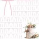3 x 50PCS Pink Satin Ribbon Bows Cake Topper Decor Bows Premade Twist Tie Bow for Tree Ornament Craft DIY Cake, Pink Ribbon Bow for Gift Wrapping Birthday Party Wedding Decor Home Garland