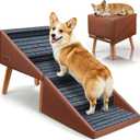 Dog Stairs for Small Dogs,17" H 4‑Step Non‑Slip Dog Ramp for Couch Low Bed
2‑in‑1 Foldable Wooden Pet Stairs & Steps with Split Ottoman Design,for Puppy Medium Senior Injured Pets,Holds 250LBS