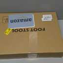 Foot Stool,Ottoman,Bamboo Small Sofa Foot Rest Under Desk,Extra Seating for Living Room, Bedroom and Kitchen (Natural Stool Legs - Gray Surface)