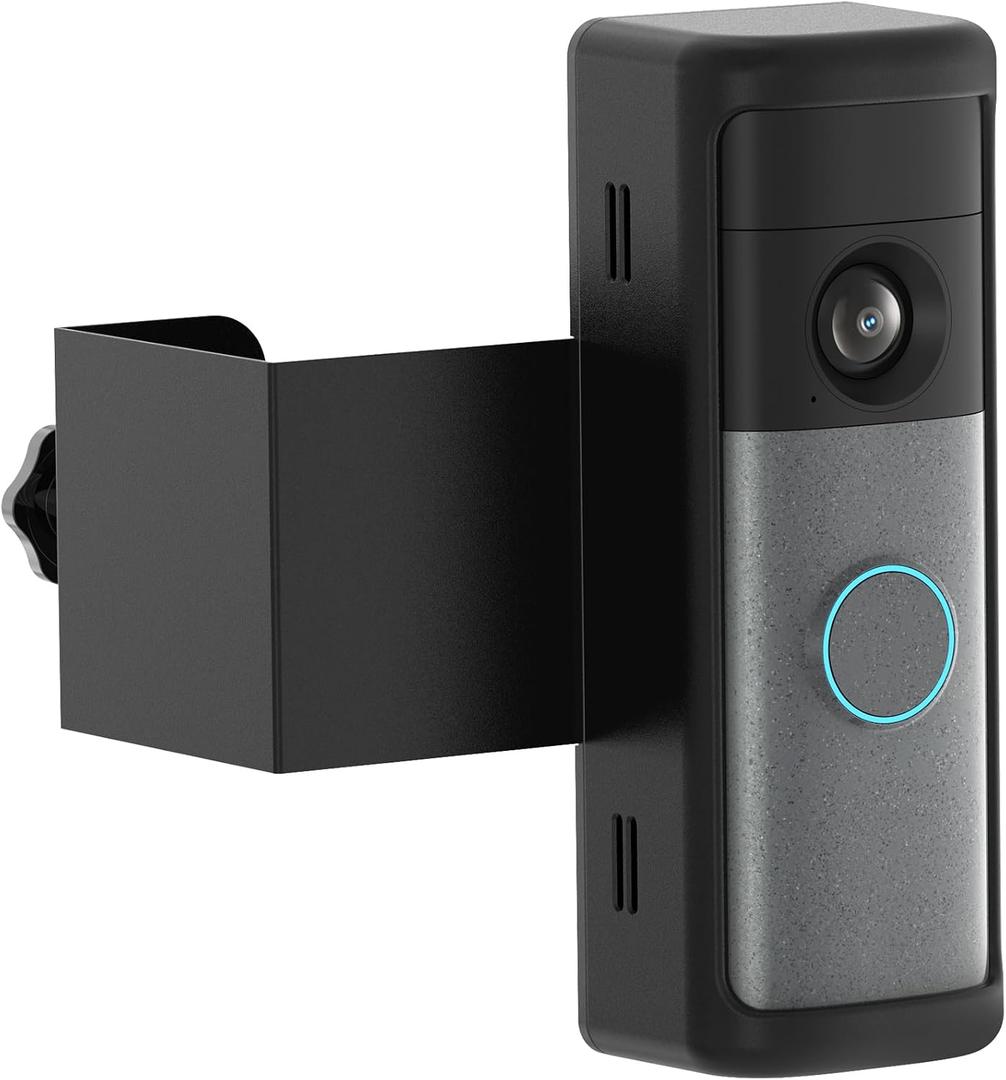 Anti-Theft Ring Doorbell Mount for 2026 Newest Ring Battery/Other Doorbell/Plus/Pro (2nd Gen), No-Drill Camera Doorbell Kits, Non-Blocking Motion Sensor, Accessories for Apartment & Rental, Black