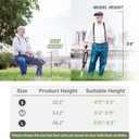 STEP2GOLD Ta-Da Chair Series 2- Portable Walking Stick, Cane with Seat, Foldable Chair, Hiking Stick, for Camping, Hiking, Lightweight Aluminum, Easy Carry, Anti-Slip (34.2"/Black)