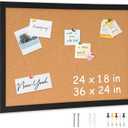 DOLLAR BOSS Cork Board for Wall 36" x 24" Bulletin Board for Wall with Black Wood Frame, Picture Display Pin Broad Vision Board for Office Home School Room Decorative Hanging 10 Pushpins