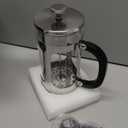 Veken French Press Coffee Maker 34oz 1 L, No Plastic Touching Cafe, Heat Resistant Thickened Borosilicate Glass, Stainless Steel Brewer, Cold Brew Cafetera Teapot for Kitchen Travel Camping, Silver