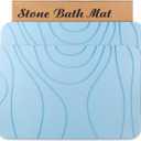 Stone Bath Mat, 2 Pack Diatomaceous Earth Shower Mat, Non-Slip Super Absorbent Quick Drying Bathroom Floor Mat, 24x15, Blue