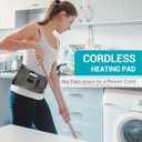 Comfytemp Cordless Heating Pad with Massager for Back, Portable Lower Back Massager FSA Eligible HSA Rechargeable Wireless Electric, Birthday Gifts for Women Men Mom Dad Seniors 3 Heat 30Auto-Off Grey