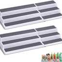3 Tier Expandable Spice Rack Organizer, White/Grey Plastic Spice Rack, Adjustable Length 14.6In-25.8In, 2 Pack Non-Skid Tiered Spice Shelf Organizer for Kitchen Cabinet, Cupboard, Pantry