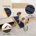 In hand Mini Foldable Pet Ramp, Joint Stress Relieving Dog Ramp for Couches & Beds, Non-Slip Low-Angle Ramp for Small Dogs, Portable Assist Stairs with Carrying Handle