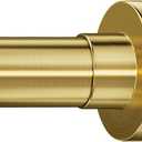 YNL Tension Curtain Rod 34-66 inches-Never Rust, Non-Slip, No Drill Adjustable Spring Tension Rod for Laundry Door Closet Small Window Stainless Steel, Brushed Gold