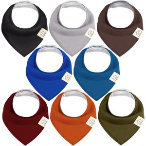 KeaBabies 8-Pack Organic Baby Bandana Bibs for Boys, Girls - Super Absorbent Triangle Baby Bibs for Drooling and Teething Infant, 100% Cotton Extra Soft for Newborn, Infant 0-36 Months (Coastline)