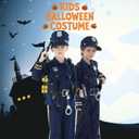 Wizland 6Pcs Police Costume for GirlsKid Cop Uniform Outfit, Halloween Career Day Dress Up Costume with Complete accessories 6-8Y