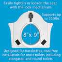 ProBasics E-Z Lock Raised Toilet Seat with Handles, 4.5" Toilet Seat Riser with Arms, Fits Most Elongated and Round Toilets, Handicap Toilet Seat, Elevated Toilet Seat, Handicap Toilet Seat - White