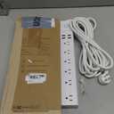 15 Ft Power Strip Surge Protector, 6 Outlets and 4 USB Ports, Flat Plug Power Strips Long Extension Cord with Overload Protection, Wall Mount for Home, Office, Dorm, ETL Listed (White)