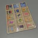 Wooden Peg Puzzle for Toddlers, Cognitive Learning, Double Side Scens Board for Home School Planner,Autism Learning Materials