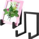 Molain 2 Pcs Large Metal Plate Stands for Display, 8 Inch Black Iron Frame Pictures Holder Decorative Plates Easel for Books Tabletop Art