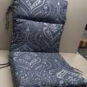 2 Pillows Perfect Outdoor/Indoor Round Corner Chair Cushion, Blue Merida Indigo