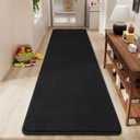 Amearea Modern Soft Hallway Runner Rug, 2x8 Feet Area Rug Runners for Hallways, Washable Runner Rugs, Non Slip Memory Foam Rug Black Runner Rugs Carpet for Entrance Kitchen Kids Room Decor