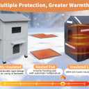 Heated Cat House for Outside in Winter with Escape Door Insulated Cat House, 2 Story Waterproof Cat House for Outdoor Cats, 100% Insulated Outdoor Cat House with Insulated Liner & Heating Pad, 21.5"D x 21"W x 34"H