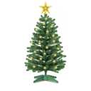 3 Ft Green Christmas Tree with Lights, Timer 8 Modes 50 Warm White Lights Battery Operated Small Artifical Full Christmas Tree for Tabletop Home Office Indoor Outdoor Xmas Holiday Party Decorations