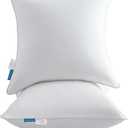 Oubonun 28 x 28 Euro Pillow Inserts with 100% Cotton Cover - Square Interior Sofa Decorative Throw Pillow Insert Set of 2 - White Couch Pillow