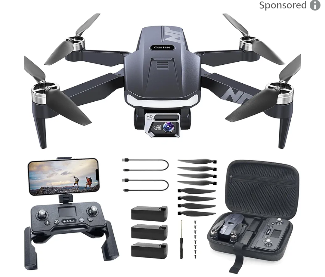 N11 PRO GPS Drone with Camera for Adults 4K UHD, 90 Min Long Flight Time, Long Control Range, Auto Return, Follow Me, Brushless Motor, 5G FPV RC Quadcopter for Beginners