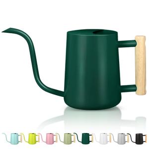 Watering Can Indoor Plants, 35oz Small Stainless Steel Metal Watering Can Modern Decorative Watering Pot with Long Spout for Indoor House Plant Bonsai Garden Flowers (Saga Green 1)