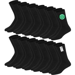 SOXCO Men's Crew Socks, Pack of 12 Pairs (Black)