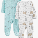 Simple Joys by Carter's Baby Neutral 2-Pack Cotton Footed Sleep and Play 0M