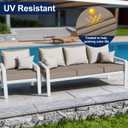 Smiry Waterproof Patio Cushion Covers, Stretch Outdoor Couch Slipcovers Replacement Washable Furniture Protector Sofa Chair Seat Cover for Dogs and Pets (4 Pcs, Taupe)