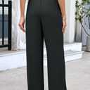 Caracilia Women Wide Leg Pants 2026 Summer High Waisted Business Casual Work Dress Pants Palazzo Slacks Trousers Outfits Black X-Large