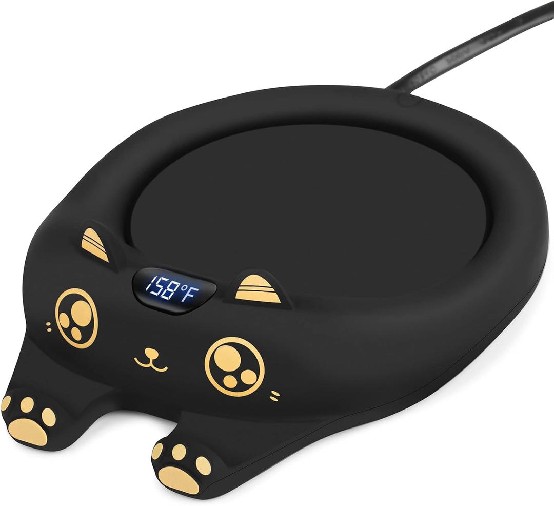 PUSEE Mug Warmer, Coffee Warmer for Desk Candle Warmer Auto Shut Off, Coffee Cup Warmer with 3 Temp Settings, Electric Beverage Warmer Plate for Coffee, Tea, Water Milk and Cocoa(Not Include Cup)