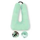 Travel Pillow, Travel Pillow for Kids, Sleeper Hold Pillow Travel, Removable U-Shaped Pillow for Adults and Children to Support Head and Body in The Back Seat of Long Car Trips (Light Green)