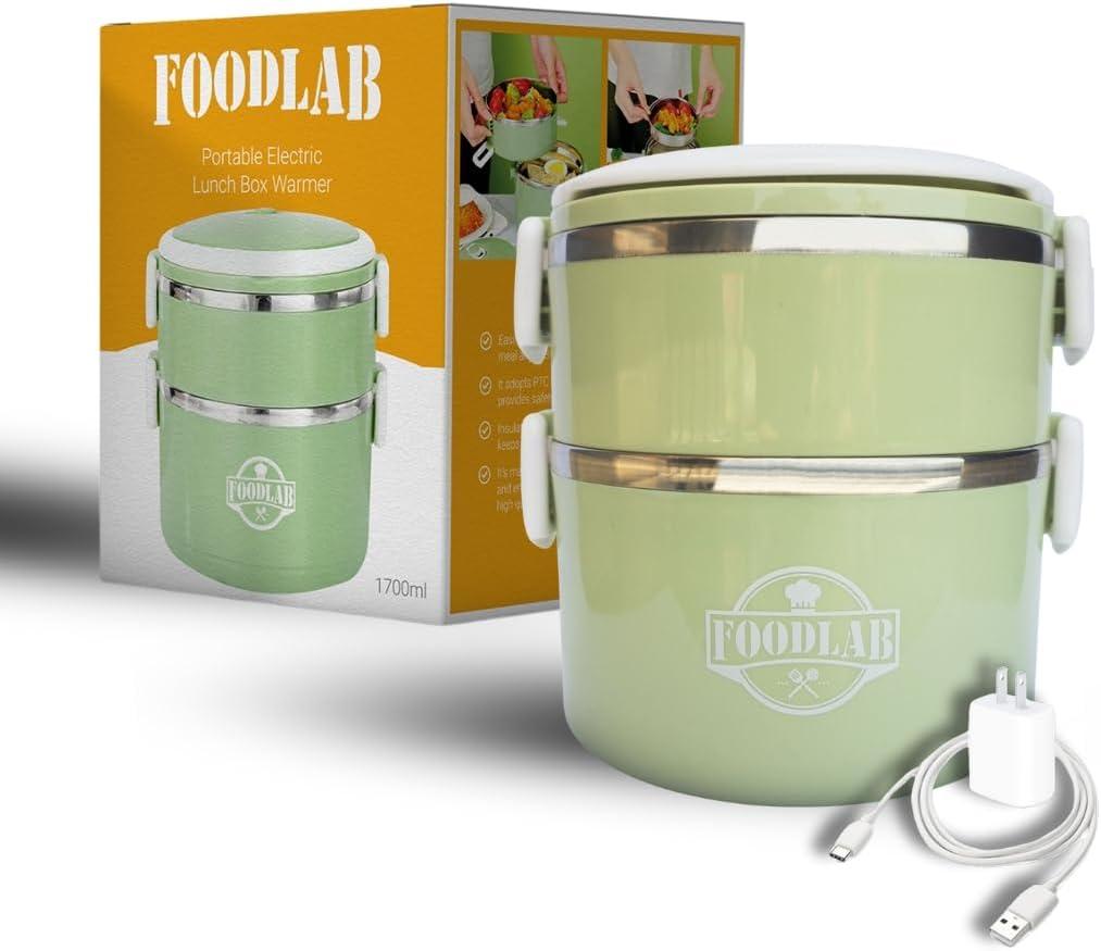 Electric Lunch Box for Men, Women & Adults - Heated Lunch Box For Men - Travel Food Warmer - Spacious Electric LunchBox Of 2.0L - Portable Food Warmer For Car Type-C to USB input slow heater.