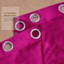 BULBUL Living Room Polyester Velvet Window Curtains 84 inch Length- 2 Panels Hot Pink Blackout Window Drapes Curtain Thermal Insulated Room Darkening Decor Grommet Curtains for Bedroom