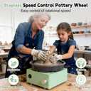 Olenyer Pottery Wheel for Kids: 6" Turntable 2-Way Rotation Mini Pottery Wheel, Removable Tray, Metal Frame, Christmas Gifts Pottery Kit for Beginners Teens Adults