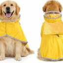 Dog Raincoat, Adjustable Dog Rain Jacket with Clear Hooded Double Layer for Large Medium Small Dogs Puppies, Waterproof Rain Coat Poncho with Reflective Storage Pocket & Rim (XL)