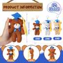 Foilswirl 24 Pcs Class of 2026 Mini Graduation Bears Bulk 4. 72'' Grad Bears Stuffed Animal Plush with Cap for Prek Kindergarten Graduation Party Gifts(Blue)