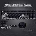 SDYZ XVX Shine Through Keycaps - Double Shot PBT Keycaps 60 65 75 100 Percent, Side Print Key caps Custom 131 Keys Set, Dye Sub Wave of Kanagawa Key caps for Mechanical Keyboards, Black