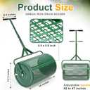 Hiboom 36 Inch Compost Spreader, Peat Moss Spreader, Manure Roller with Adjustable T Shaped Handle, Lightweight Metal Mesh for Lawn Garden Spreading Manure Topsoil (Green)