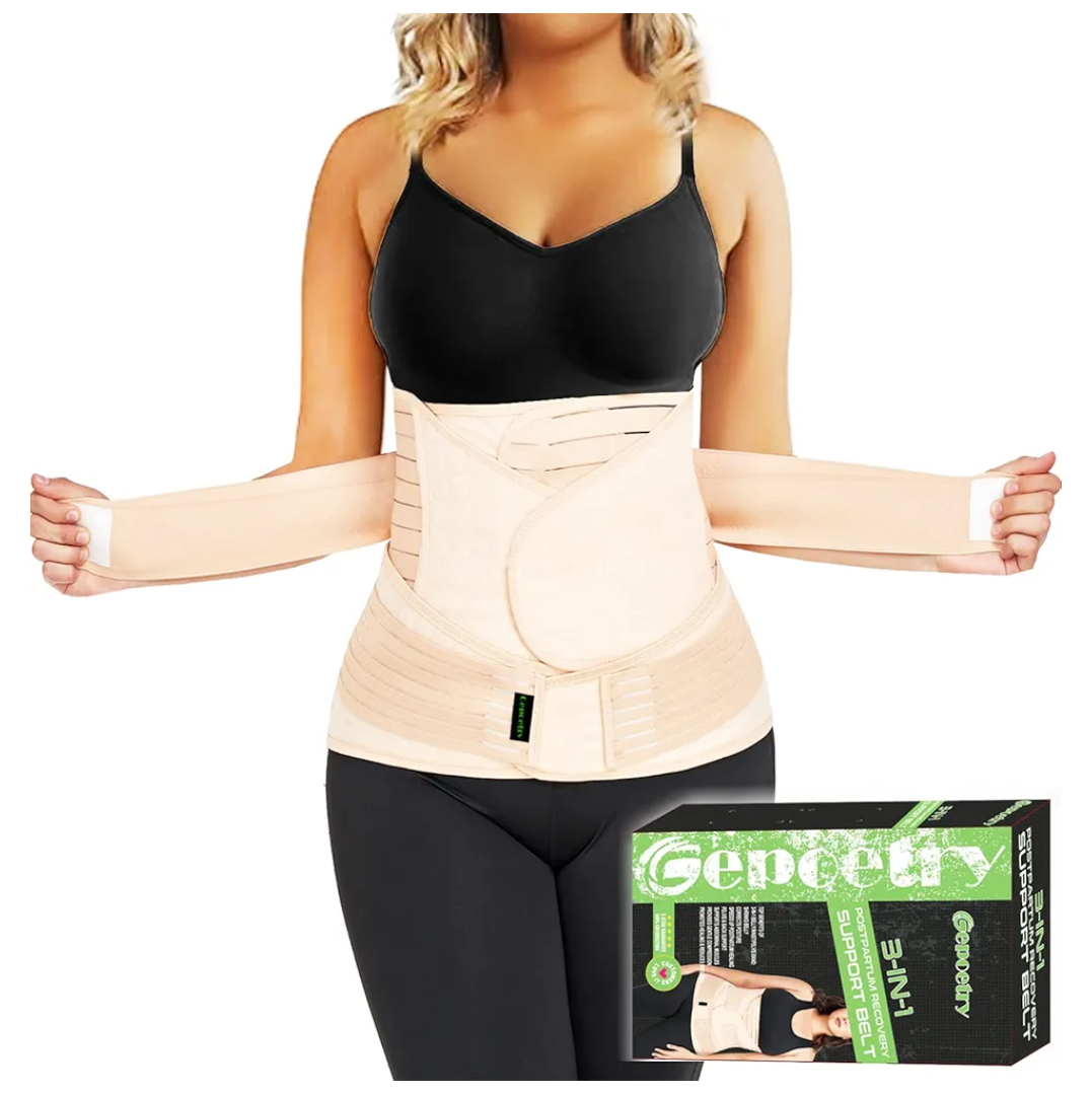 Brand: Gepoetry
3 in 1 Postpartum Belly Band Wrap Support Recovery Girdles Abdominer Binder Post Surgery Belly&Waist&Pelvis Support Belt & Back Brace (Beige, Large)