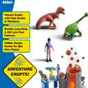 Schleich Dinosaurs - 60PC Volcano Expedition Base Camp Playset - Dinosaur Toy Playset with LED, Smoke Erupting, Dino Figurines for Boys and Girls - Interactive for Kids Ages 5+ | 42564, 22.2 x 6.3 x 14.8 inches