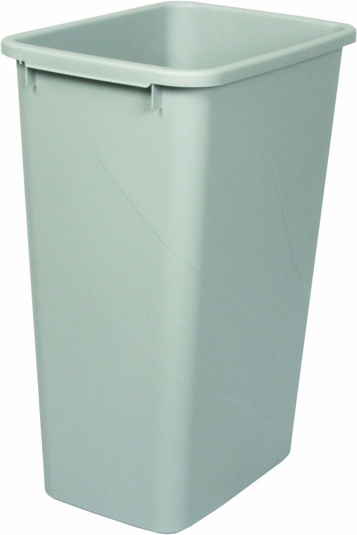 Knape & Vogt 50qt Trash Can Contractor Pack of 8ea, 21.56-Inch by 15.55-Inch by 11.13-Inch, Platinum