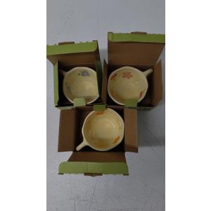 MAKCNMYM Ceramic Coffee Mug Vintage Flower Mugs 8 oz Cute Floral Coffee Mugs Irregular Latte Art Cup Lead-free Porcelain Cups for Cappuccino, Cocoa (3 Pack)