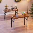TEMI Small Computer Desk Folding Table - 43.3" Foldable Office Desk, No Assembly, Perfect for Small Spaces in Bedroom, Dorm, or Apartment, Portable Mini Desk or Study Table with Compact Design, Walnut