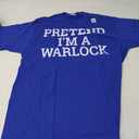 Pretend I'm a Warlock Lazy Halloween Easy Costume T-Shirt Blue, Extra Large