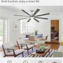 ZMISHIBO 72 inch Brushed Nickel Modern Ceiling Fans with Lights and Remote, Indoor/Outdoor Ceiling Fan for Living Room Patio, 6 Speed Reversible Quiet DC Motor, 3 CCT, Dual Finish Blades
