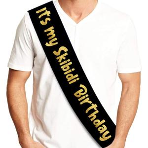 Sterling James Co. It's My Skibidi Birthday Sash - Funny Birthday Sash for Him or Her - Party Decorations, Supplies and Gifts