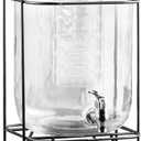 Style Setter Beverage Dispenser Cold Drink Dispenser w/ 2-Gallon Capacity Glass Jug, Metal Stand & Leak-Proof Acrylic Spigot, Metal Lid, Great for Parties, Weddings & More